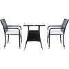 SAFAVIEH Outdoor Collection Laban Natural/White Cushion 3-Piece Bistro Set PAT7718D(Black/White)