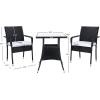 SAFAVIEH Outdoor Collection Laban Natural/White Cushion 3-Piece Bistro Set PAT7718D(Black/White)