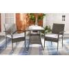 SAFAVIEH Outdoor Collection Laban Natural/White Cushion 3-Piece Bistro Set PAT7718D(Grey Brown/White)
