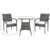 SAFAVIEH Outdoor Collection Laban Natural/White Cushion 3-Piece Bistro Set PAT7718D(Grey Brown/White)