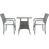SAFAVIEH Outdoor Collection Laban Natural/White Cushion 3-Piece Bistro Set PAT7718D(Grey Brown/White)