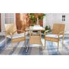 SAFAVIEH Outdoor Collection Laban Natural/White Cushion 3-Piece Bistro Set PAT7718D(Natural/White)