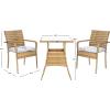 SAFAVIEH Outdoor Collection Laban Natural/White Cushion 3-Piece Bistro Set PAT7718D(Natural/White)