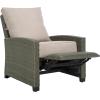 SAFAVIEH Outdoor Collection Landon Natural/White Patio Recliner Chair with Cushion(Grey Brown/Light Grey)