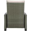 SAFAVIEH Outdoor Collection Landon Natural/White Patio Recliner Chair with Cushion(Grey Brown/Light Grey)