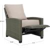 SAFAVIEH Outdoor Collection Landon Natural/White Patio Recliner Chair with Cushion(Grey Brown/Light Grey)