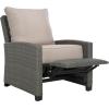 SAFAVIEH Outdoor Collection Landon Natural/White Patio Recliner Chair with Cushion(Grey/Light Grey)