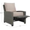 SAFAVIEH Outdoor Collection Landon Natural/White Patio Recliner Chair with Cushion(Grey/Light Grey)