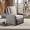 SAFAVIEH Outdoor Collection Landon Natural/White Patio Recliner Chair with Cushion(Grey/Light Grey)