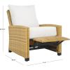 SAFAVIEH Outdoor Collection Landon Natural/White Patio Recliner Chair with Cushion(Natural/White)