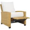SAFAVIEH Outdoor Collection Landon Natural/White Patio Recliner Chair with Cushion(Natural/White)