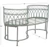 SAFAVIEH Outdoor Collection Lara Victorian Rustic Brown Iron Kissing Bench(Antique Dark Green)