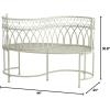 SAFAVIEH Outdoor Collection Lara Victorian Rustic Brown Iron Kissing Bench(Antique White)