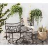 SAFAVIEH Outdoor Collection Lara Victorian Rustic Brown Iron Kissing Bench(Rustic Brown)