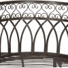 SAFAVIEH Outdoor Collection Lara Victorian Rustic Brown Iron Kissing Bench(Rustic Brown)