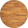 SAFAVIEH Outdoor Collection Leo Natural/Black Solid Wood Round Coffee Table(Natural/Black)