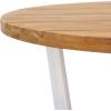 SAFAVIEH Outdoor Collection Leo Natural/Black Solid Wood Round Coffee Table(Natural/White)