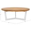 SAFAVIEH Outdoor Collection Leo Natural/Black Solid Wood Round Coffee Table(Natural/White)