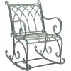SAFAVIEH Outdoor Collection Medrano Victorian Rustic Brown Wrought Iron Rocking Chair(Antique Dark Green)