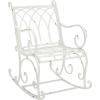 SAFAVIEH Outdoor Collection Medrano Victorian Rustic Brown Wrought Iron Rocking Chair(Antique White)
