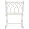 SAFAVIEH Outdoor Collection Medrano Victorian Rustic Brown Wrought Iron Rocking Chair(Antique White)