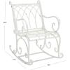 SAFAVIEH Outdoor Collection Medrano Victorian Rustic Brown Wrought Iron Rocking Chair(Antique White)