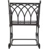 SAFAVIEH Outdoor Collection Medrano Victorian Rustic Brown Wrought Iron Rocking Chair(Black Rust)