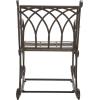 SAFAVIEH Outdoor Collection Medrano Victorian Rustic Brown Wrought Iron Rocking Chair(Rustic Brown)