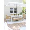 SAFAVIEH Outdoor Collection Milan Yellow 7 x 10 Ft Rectangular Auto Tilt UV Protected Umbrella(Ivory)