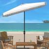 SAFAVIEH Outdoor Collection Milan Yellow 7 x 10 Ft Rectangular Auto Tilt UV Protected Umbrella(Ivory)