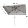 SAFAVIEH Outdoor Collection Milan Yellow 7 x 10 Ft Rectangular Auto Tilt UV Protected Umbrella(Ivory)