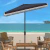 SAFAVIEH Outdoor Collection Milan Yellow 7 x 10 Ft Rectangular Auto Tilt UV Protected Umbrella(Navy/White)