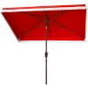 SAFAVIEH Outdoor Collection Milan Yellow 7 x 10 Ft Rectangular Auto Tilt UV Protected Umbrella(Red)