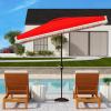 SAFAVIEH Outdoor Collection Milan Yellow 7 x 10 Ft Rectangular Auto Tilt UV Protected Umbrella(Red)