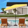 SAFAVIEH Outdoor Collection Milan Yellow 7 x 10 Ft Rectangular Auto Tilt UV Protected Umbrella(Yellow)