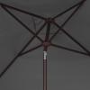 SAFAVIEH Outdoor Collection Milan Yellow Fringe Square Crank Auto Tilt Umbrella for Backyard, Patio, Deck, Poolside(Gray)