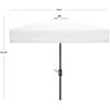 SAFAVIEH Outdoor Collection Milan Yellow Fringe Square Crank Auto Tilt Umbrella for Backyard, Patio, Deck, Poolside(Ivory)