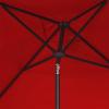 SAFAVIEH Outdoor Collection Milan Yellow Fringe Square Crank Auto Tilt Umbrella for Backyard, Patio, Deck, Poolside(Red)