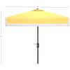 SAFAVIEH Outdoor Collection Milan Yellow Fringe Square Crank Auto Tilt Umbrella for Backyard, Patio, Deck, Poolside(Yellow)