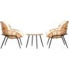 SAFAVIEH Outdoor Collection Mott Natural/Beige 3-Piece Patio Set