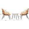 SAFAVIEH Outdoor Collection Mott Natural/Beige 3-Piece Patio Set
