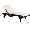 SAFAVIEH Outdoor Collection Newport Natural/ Beige Cushion Built-in Side Table Adjustable Chaise Lounge Chair(Black / Beige)