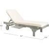 SAFAVIEH Outdoor Collection Newport Natural/ Beige Cushion Built-in Side Table Adjustable Chaise Lounge Chair(Grey / Beige)
