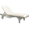 SAFAVIEH Outdoor Collection Newport Natural/ Beige Cushion Built-in Side Table Adjustable Chaise Lounge Chair(Grey / Beige)