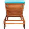 SAFAVIEH Outdoor Collection Newport Natural/ Beige Cushion Built-in Side Table Adjustable Chaise Lounge Chair(Natural / Aqua)
