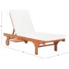 SAFAVIEH Outdoor Collection Newport Natural/ Beige Cushion Built-in Side Table Adjustable Chaise Lounge Chair(Natural / Beige)