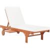 SAFAVIEH Outdoor Collection Newport Natural/ Beige Cushion Built-in Side Table Adjustable Chaise Lounge Chair(Natural / Beige)