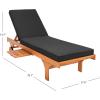 SAFAVIEH Outdoor Collection Newport Natural/ Beige Cushion Built-in Side Table Adjustable Chaise Lounge Chair(Natural / Black)