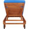 SAFAVIEH Outdoor Collection Newport Natural/ Beige Cushion Built-in Side Table Adjustable Chaise Lounge Chair(Natural / Blue)