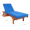 SAFAVIEH Outdoor Collection Newport Natural/ Beige Cushion Built-in Side Table Adjustable Chaise Lounge Chair(Natural / Blue)